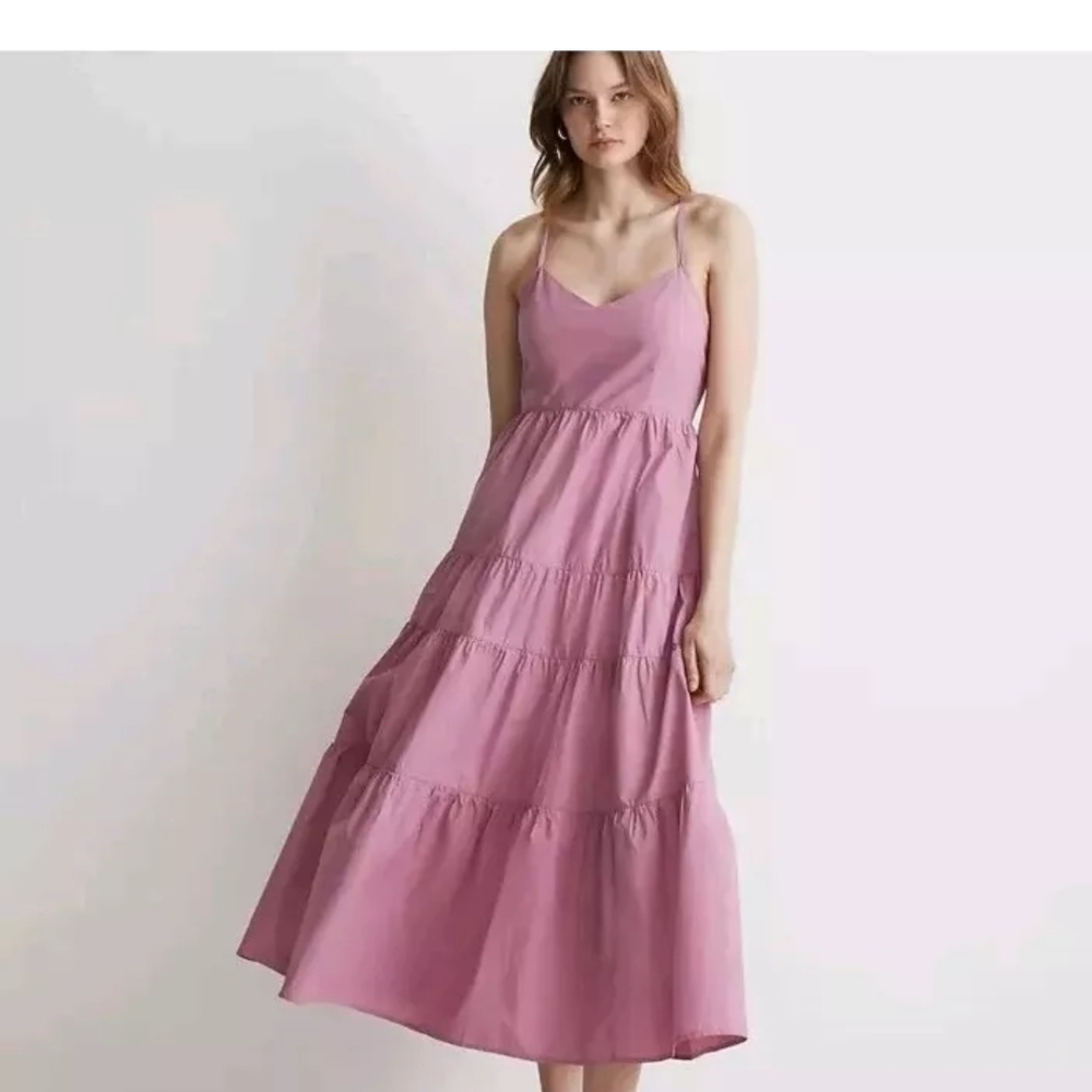 Madewell Sidonie spring pink cotton dress size large